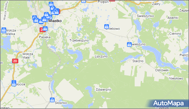 mapa Lipczyno, Lipczyno na mapie Targeo