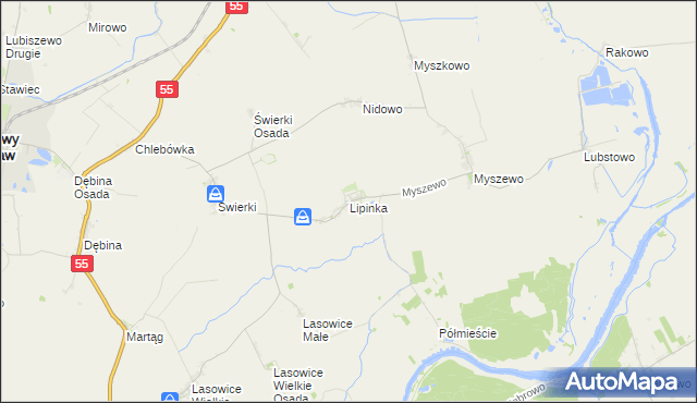 mapa Lipinka gmina Nowy Staw, Lipinka gmina Nowy Staw na mapie Targeo