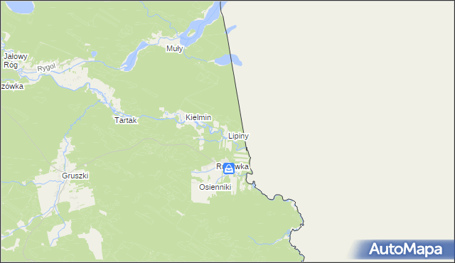 mapa Lipiny gmina Płaska, Lipiny gmina Płaska na mapie Targeo