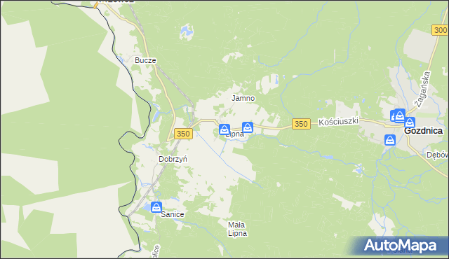 mapa Lipna gmina Przewóz, Lipna gmina Przewóz na mapie Targeo