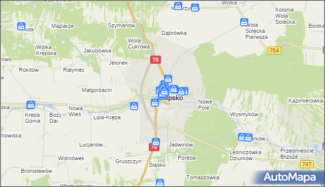 mapa Lipsko, Lipsko na mapie Targeo