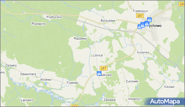 mapa Liśnica, Liśnica na mapie Targeo