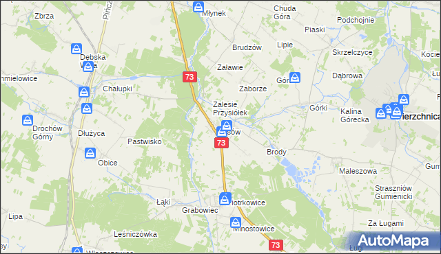 mapa Lisów gmina Morawica, Lisów gmina Morawica na mapie Targeo