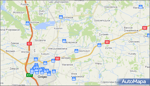 mapa Lisówek gmina Grójec, Lisówek gmina Grójec na mapie Targeo
