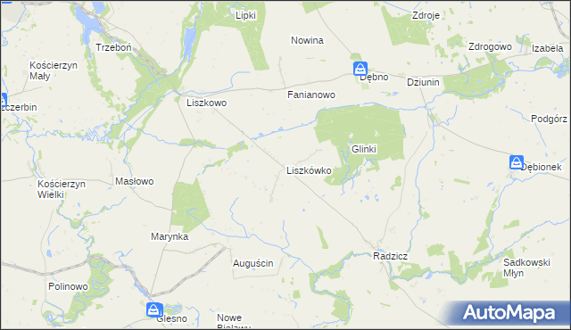 mapa Liszkówko, Liszkówko na mapie Targeo