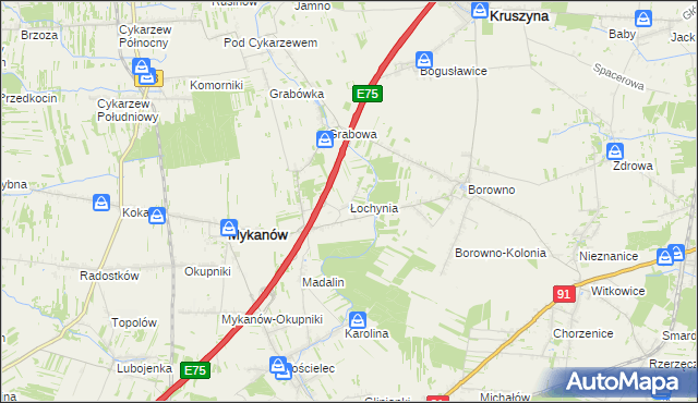 mapa Łochynia, Łochynia na mapie Targeo