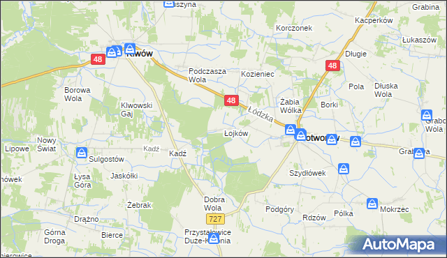 mapa Łojków, Łojków na mapie Targeo