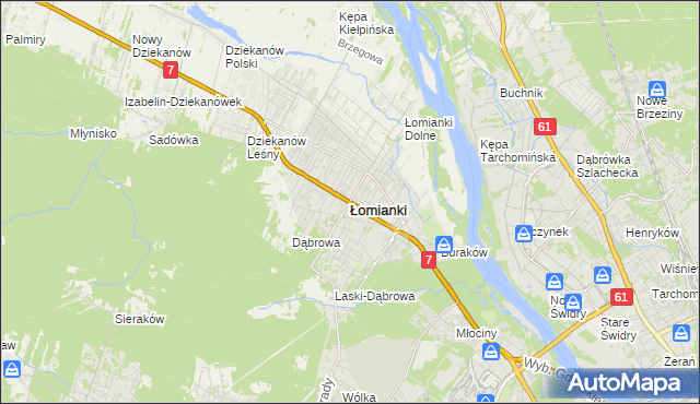 mapa Łomianki, Łomianki na mapie Targeo