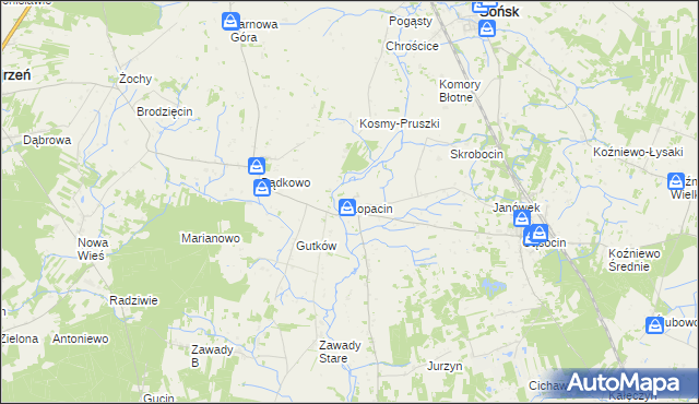 mapa Łopacin, Łopacin na mapie Targeo