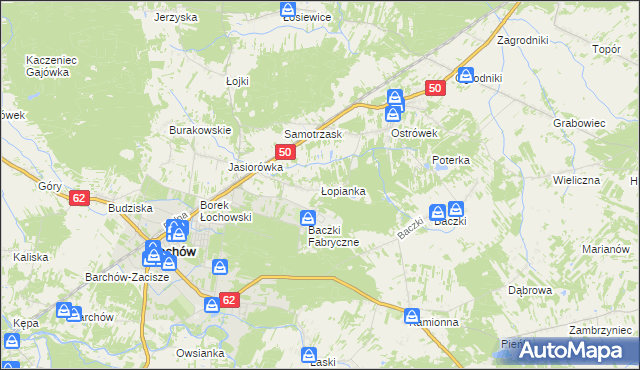 mapa Łopianka, Łopianka na mapie Targeo