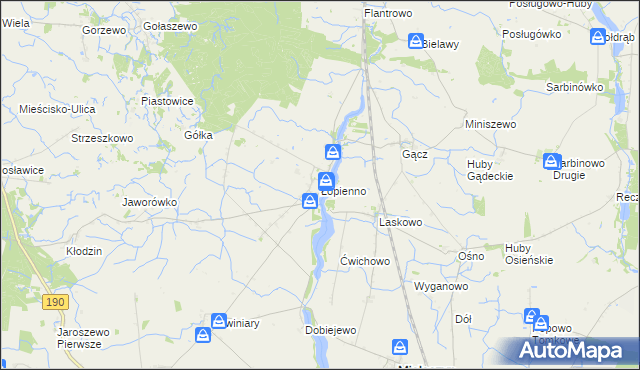 mapa Łopienno, Łopienno na mapie Targeo