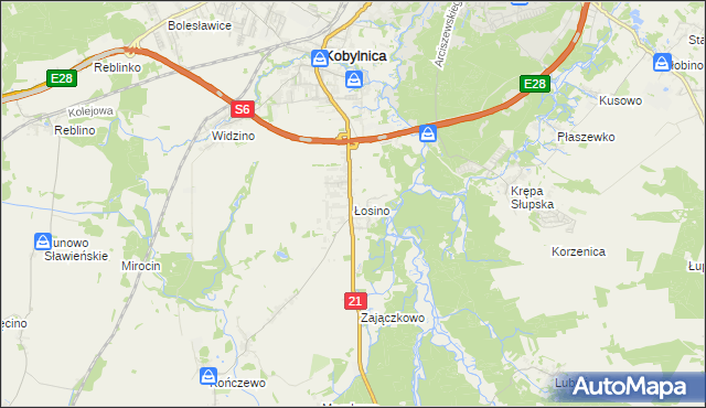 mapa Łosino, Łosino na mapie Targeo