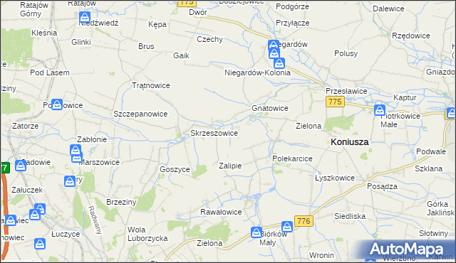mapa Łososkowice, Łososkowice na mapie Targeo