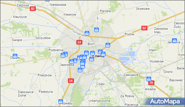 mapa Łowicza, Łowicz na mapie Targeo