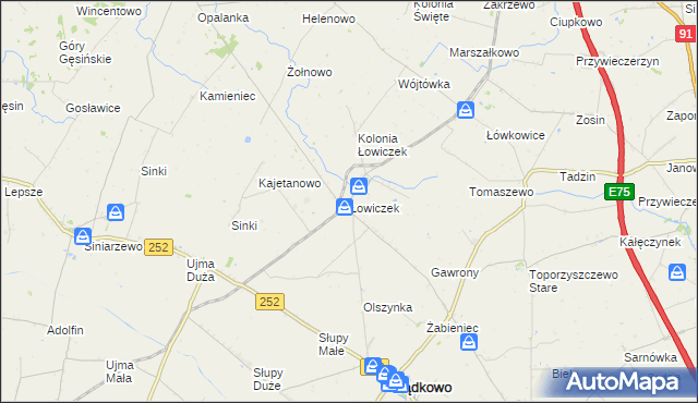 mapa Łowiczek, Łowiczek na mapie Targeo