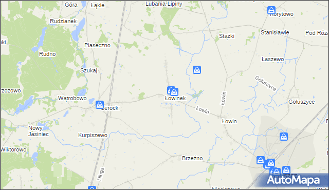 mapa Łowinek, Łowinek na mapie Targeo
