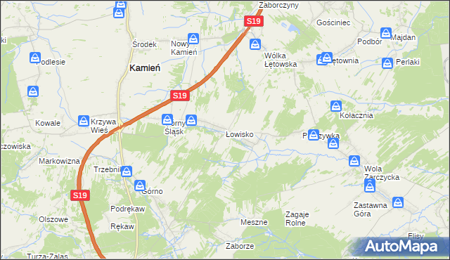 mapa Łowisko, Łowisko na mapie Targeo