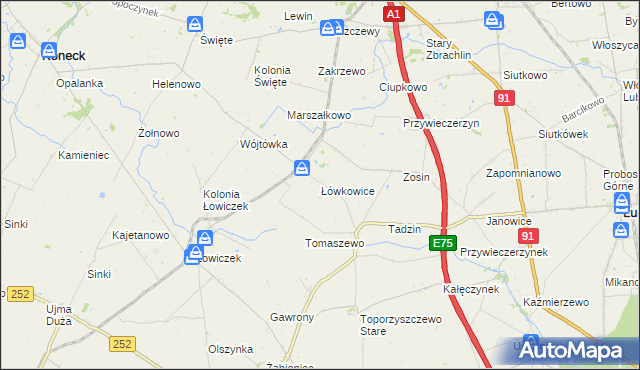 mapa Łówkowice, Łówkowice na mapie Targeo