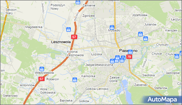mapa Łoziska, Łoziska na mapie Targeo