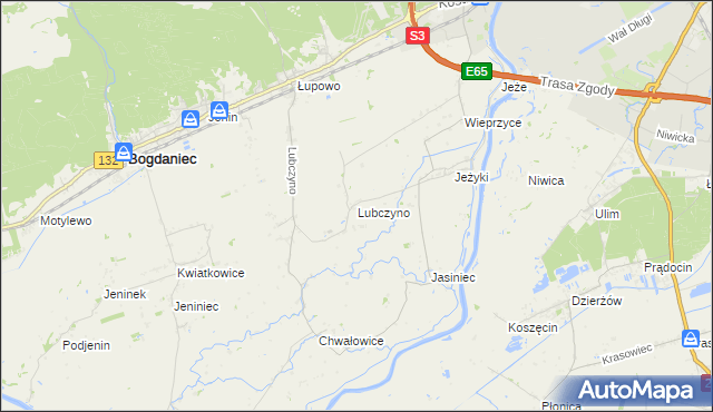 mapa Lubczyno, Lubczyno na mapie Targeo