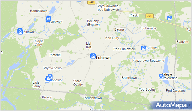 mapa Lubiewo powiat tucholski, Lubiewo powiat tucholski na mapie Targeo