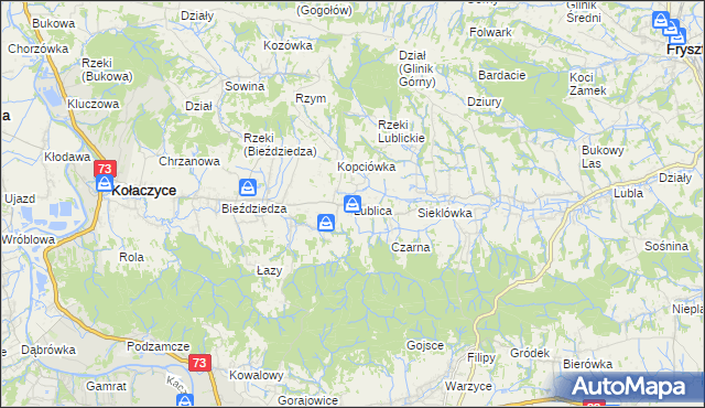 mapa Lublica, Lublica na mapie Targeo