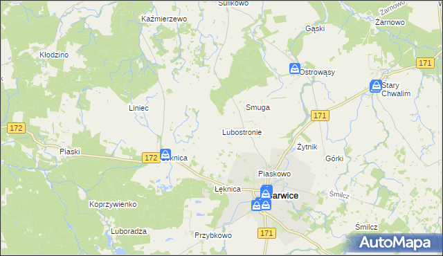 mapa Lubostronie, Lubostronie na mapie Targeo