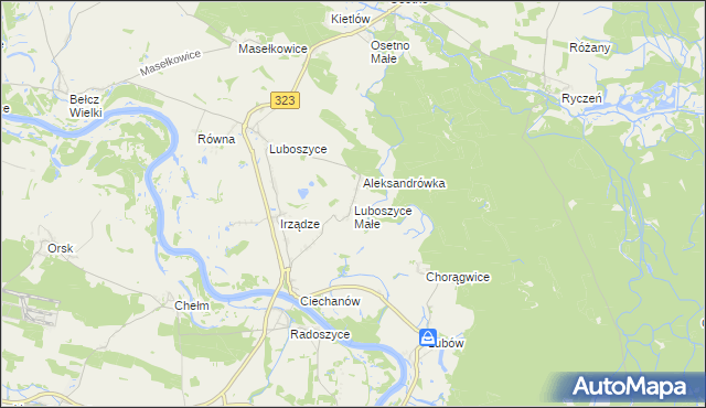 mapa Luboszyce Małe, Luboszyce Małe na mapie Targeo