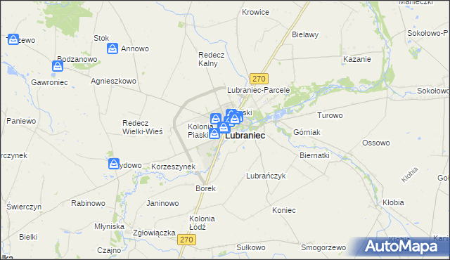 mapa Lubraniec, Lubraniec na mapie Targeo