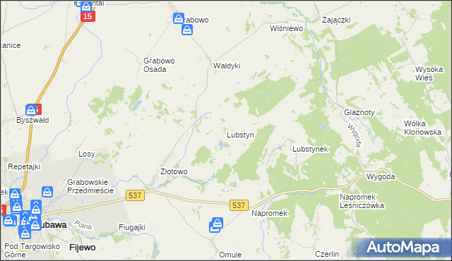 mapa Lubstyn, Lubstyn na mapie Targeo