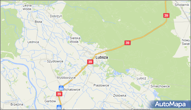 mapa Lubsza powiat brzeski, Lubsza powiat brzeski na mapie Targeo