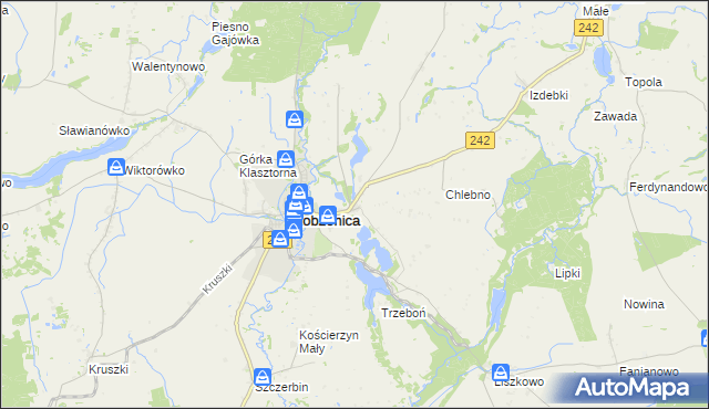 mapa Luchowo gmina Łobżenica, Luchowo gmina Łobżenica na mapie Targeo