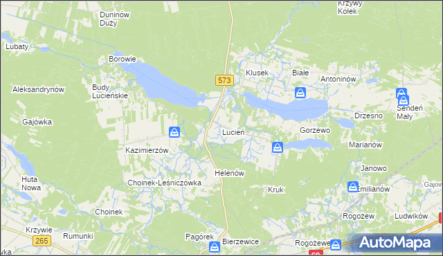 mapa Lucień, Lucień na mapie Targeo