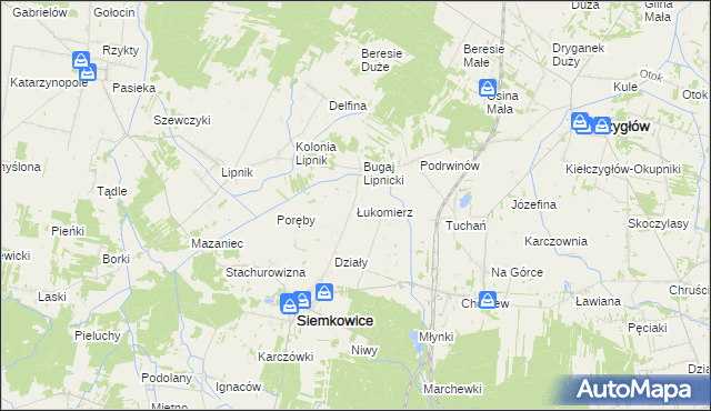mapa Łukomierz, Łukomierz na mapie Targeo
