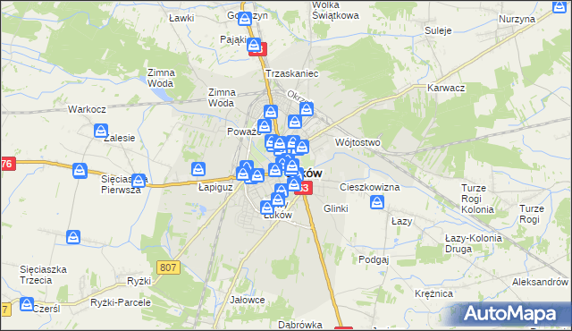 mapa Łuków, Łuków na mapie Targeo