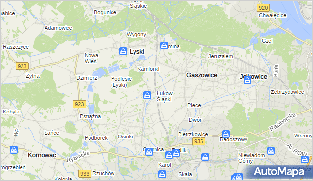 mapa Łuków Śląski, Łuków Śląski na mapie Targeo