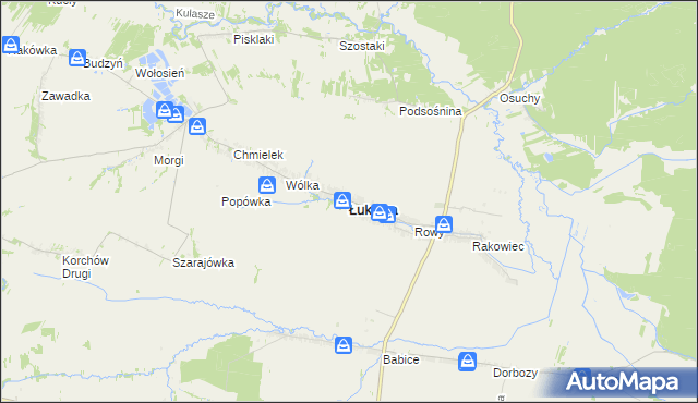 mapa Łukowa powiat biłgorajski, Łukowa powiat biłgorajski na mapie Targeo