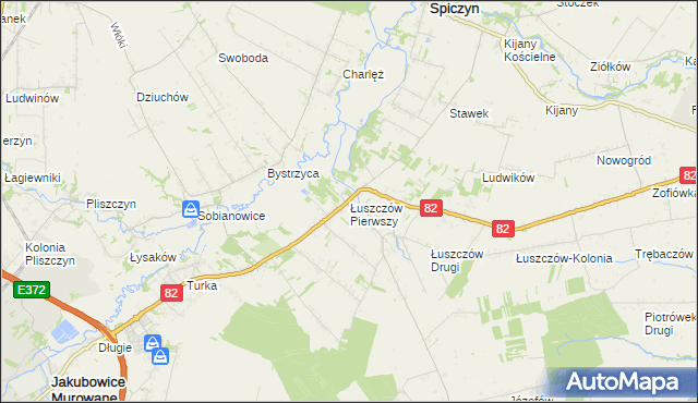 mapa Łuszczów Pierwszy, Łuszczów Pierwszy na mapie Targeo