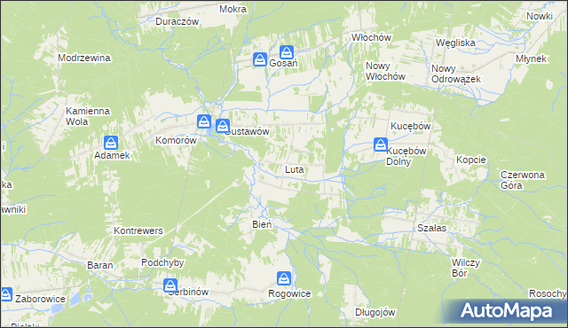 mapa Luta gmina Stąporków, Luta gmina Stąporków na mapie Targeo