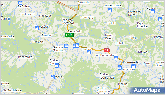 mapa Lutcza, Lutcza na mapie Targeo