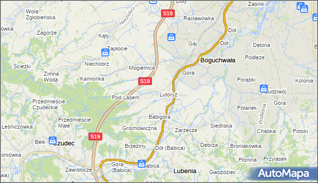mapa Lutoryż, Lutoryż na mapie Targeo
