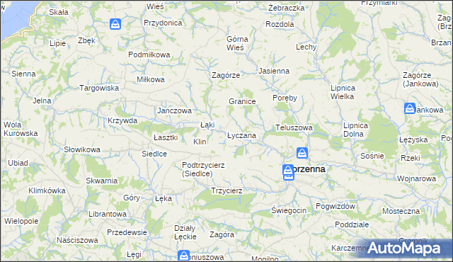 mapa Łyczana, Łyczana na mapie Targeo