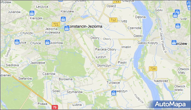 mapa Łyczyn gmina Konstancin-Jeziorna, Łyczyn gmina Konstancin-Jeziorna na mapie Targeo