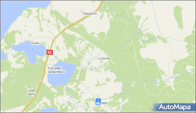 mapa Łysonie, Łysonie na mapie Targeo