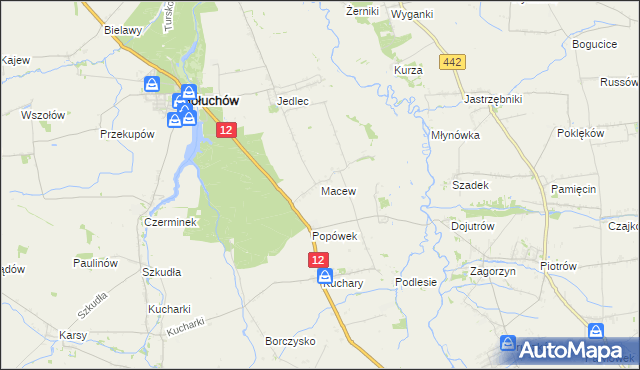 mapa Macew, Macew na mapie Targeo
