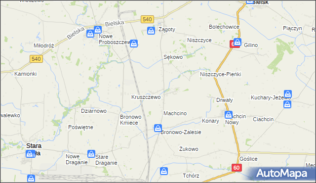 mapa Machcinko, Machcinko na mapie Targeo