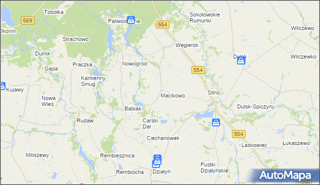 mapa Macikowo, Macikowo na mapie Targeo