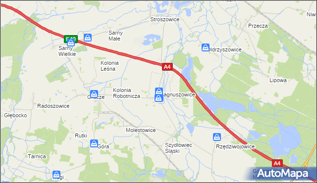 mapa Magnuszowice, Magnuszowice na mapie Targeo