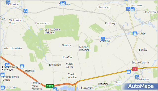 mapa Majdan Brzezicki, Majdan Brzezicki na mapie Targeo