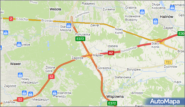 mapa Majdan gmina Wiązowna, Majdan gmina Wiązowna na mapie Targeo